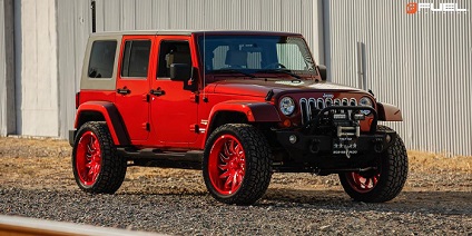 Fuel Saber Red Milled Jeep Wheels